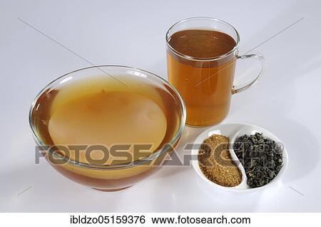Kombucha, Kombucha mushroom, tea mushroom, green tea, brown sugar, cup View Large Photo Image Stock Photograph - Kombucha, Kombucha mushroom, tea mushroom, green tea, brown sugar, cup. Fotosearch
