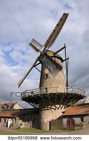 Stock Photo - Kriemhild Mill, windmill, North Rhine-Westphalia, Germany, Europe. Fotosearch