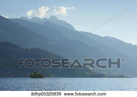 Lake Walen with Mürtschenstock, Switzerland, Europe View Large Photo Image Stock Photo - Lake Walen with Mürtschenstock, Switzerland, Europe. Fotosearch