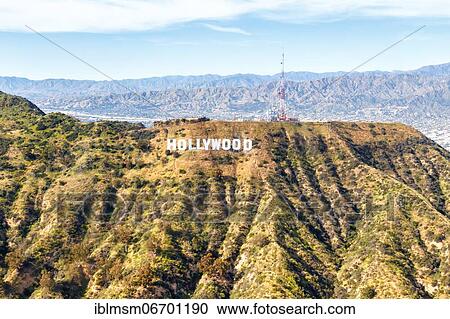 Lettering Hollywood, aerial view, Los Angeles, USA, North America View Large Photo Image Stock Image - Lettering Hollywood, aerial view, Los Angeles, USA, North America. Fotosearch