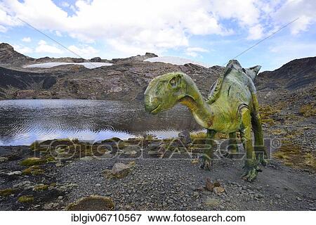 Life-size figure of a dinosaur at the highest site in the world, Pastoruri Glacier, Cordillera Blanca, Recuay Province, Peru, South America View Large Photo Image Stock Photo - Life-size figure of a dinosaur at the highest site in the world, Pastoruri Glacier, Cordillera Blanca, Recuay Province, Peru, South America. Fotosearch