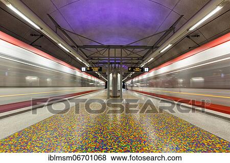 Stock Photo - Light rail metro underground station Unionstraße station in Dortmund, Dortmund, Germany, Europe. Fotosearch
