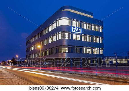 Light traces of cars at FAM headquarters, Magdeburger Förderanlagen und Baumaschinen GmbH, Magdeburg, Saxony-Anhalt, Germany, Europe View Large Photo Image Picture - Light traces of cars at FAM headquarters, Magdeburger Förderanlagen und Baumaschinen GmbH, Magdeburg, Saxony-Anhalt, Germany, Europe. Fotosearch
