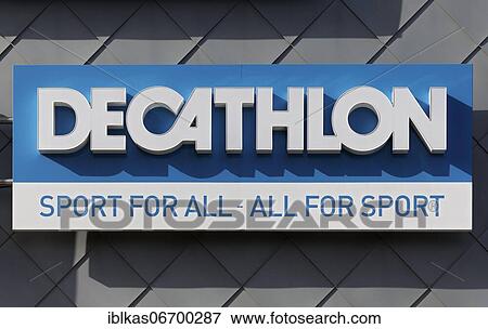 Logo Decathlon, sportswear and sports equipment, Rheinpark-Center Neuss, North Rhine-Westphalia, Germany, Europe View Large Photo Image Stock Photo - Logo Decathlon, sportswear and sports equipment, Rheinpark-Center Neuss, North Rhine-Westphalia, Germany, Europe. Fotosearch