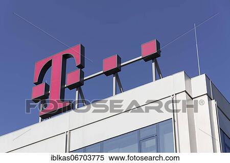 Stock Photography - Logo Deutsche Telekom AG, telecommunications company, Düsseldorf, North Rhine-Westphalia, Germany, Europe. Fotosearch