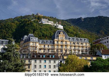 Luxury hotel, Lake Geneva, Montreux, Switzerland, Europe View Large Photo Image Stock Photo - Luxury hotel, Lake Geneva, Montreux, Switzerland, Europe. Fotosearch