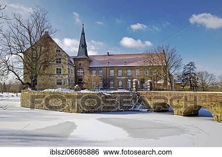 Lüdinghausen Castle in winter, Lüdinghausen, Münsterland, North Rhine-Westphalia, Germany, Europe View Large Photo Image Stock Photograph - Lüdinghausen Castle in winter, Lüdinghausen, Münsterland, North Rhine-Westphalia, Germany, Europe. Fotosearch