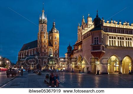 Main Market, Krakow, Lesser Poland, Poland, Europe View Large Photo Image Stock Photo - Main Market, Krakow, Lesser Poland, Poland, Europe. Fotosearch