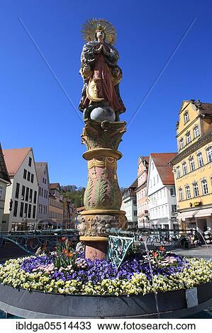 Marienbrunnen at the market place, Schwäbisch Gmünd, Baden-Württemberg, Germany, Europe View Large Photo Image Stock Image - Marienbrunnen at the market place, Schwäbisch Gmünd, Baden-Württemberg, Germany, Europe. Fotosearch
