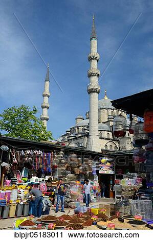 Stock Image - Market Stands at the Grand Bazaar, Great, New Mosque, Istanbul, Turkey, Asia. Fotosearch