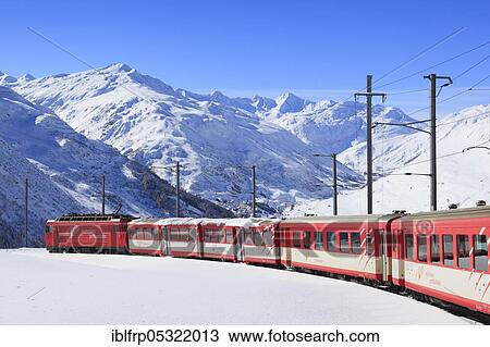 Stock Image - Matterhorn-Gotthard Railway, Andermatt, Uri, Switzerland, Europe. Fotosearch