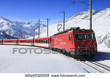Stock Photo - Matterhorn-Gotthard Railway, Andermatt, Uri, Switzerland, Europe. Fotosearch