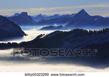 Stock Photo - Mattstock and Speer, view from Kronberg, Central Swiss Alps, Central Switzerland, Switzerland, Europe. Fotosearch