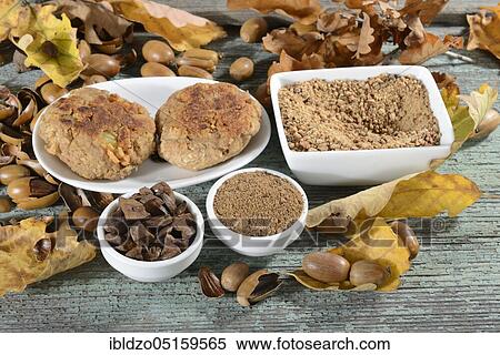Meatball made of acorn flour and soya, English oak, summer oak (Quercus robur), plate View Large Photo Image Stock Photography - Meatball made of acorn flour and soya, English oak, summer oak (Quercus robur), plate. Fotosearch