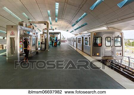 Metrorail Metro Train Station Station at Miami Airport (MIA), USA, North America View Large Photo Image Stock Image - Metrorail Metro Train Station Station at Miami Airport (MIA), USA, North America. Fotosearch