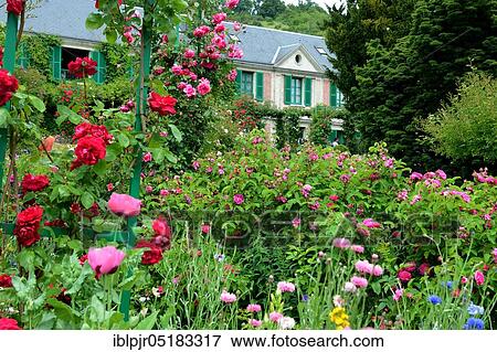 Stock Photo - Monet garden, Monet garden, house and garden, painter Claude Monet, Giverny, Normandy, France, Europe. Fotosearch