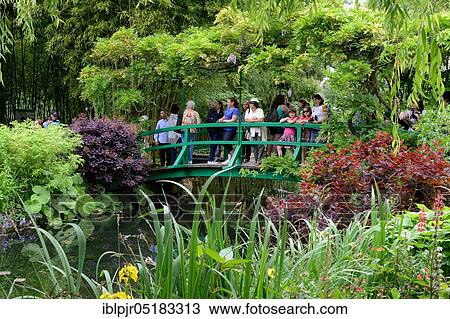 Monet garden, Monet garden, water lily pond, visitors in the water lily garden, painter Claude Monet, Giverny, Normandy, France, Europe View Large Photo Image Stock Image - Monet garden, Monet garden, water lily pond, visitors in the water lily garden, painter Claude Monet, Giverny, Normandy, France, Europe. Fotosearch