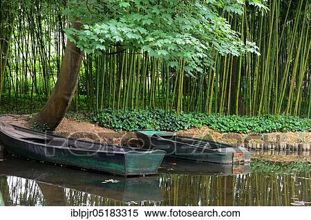 Stock Photography - Monet garden, Monet garden, water lily pond, water lily garden, painter Claude Monet, Giverny, Normandy, France, Europe. Fotosearch