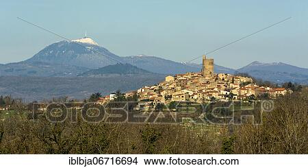 Montpeyroux village, labelled The Most Beautiful Villages of France, with volcano Puy de Dome in background, Auvergne-Rhone-Alpes, France, Europe View Large Photo Image Picture - Montpeyroux village, labelled The Most Beautiful Villages of France, with volcano Puy de Dome in background, Auvergne-Rhone-Alpes, France, Europe. Fotosearch