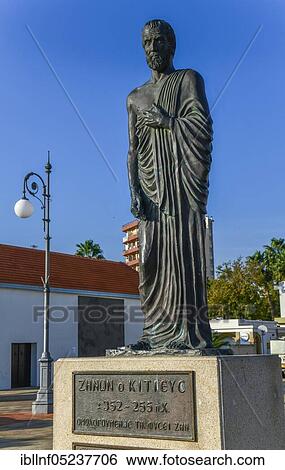 Stock Photograph - Monument, Zenon of Kition Square, Finikoudas Promenade, Larnaca, Republic of Cyprus. Fotosearch