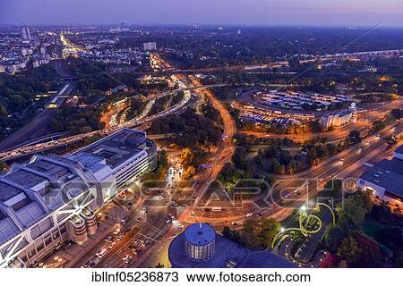 Stock Image - Motorway junction Funkturm, Charlottenburg, Berlin, Germany, Europe. Fotosearch