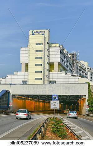 Stock Photo - Motorway, Schlangenbader Straße residential building, Wilmersdorf, Berlin, Germany, Europe. Fotosearch