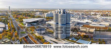Munich Panorama BMW World Headquarters Skyline Aerial View City Architecture Travel, Munich, Germany, Europe View Large Photo Image Stock Photo - Munich Panorama BMW World Headquarters Skyline Aerial View City Architecture Travel, Munich, Germany, Europe. Fotosearch