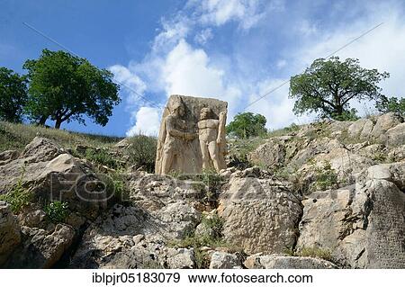 Nemrud National Park, Adiyaman Province, Anatolia, Kahta, Kommagene, Nemrut, Statue, Relief Antiochus I. with Heracles-Anlagnes, Dexiosos scene, Turkey, Asia View Large Photo Image Stock Photo - Nemrud National Park, Adiyaman Province, Anatolia, Kahta, Kommagene, Nemrut, Statue, Relief Antiochus I. with Heracles-Anlagnes, Dexiosos scene, Turkey, Asia. Fotosearch