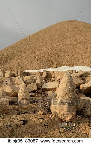 Nemrut Dagi, Kahta, Anatolia, Adiyaman Province, Nemrud, stone heads and burial mounds of King Antiochus, burial shrine, memorial, Turkey, Asia View Large Photo Image Stock Photo - Nemrut Dagi, Kahta, Anatolia, Adiyaman Province, Nemrud, stone heads and burial mounds of King Antiochus, burial shrine, memorial, Turkey, Asia. Fotosearch