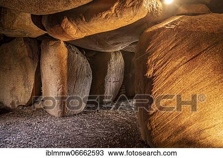 Stock Image - Neolithic burial mound, Stone Age grave, Denghoog, Thinghügel, Wenningstedt, Sylt, Germany, Europe. Fotosearch