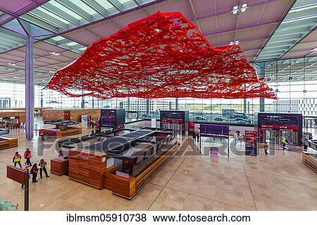 Stock Photo - New Berlin Brandenburg BER Willy Brandt Airport Terminal 1, Berlin, Germany, Europe. Fotosearch