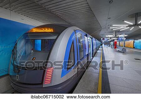 New subway at Garching-Forschungszentrum subway station, Garching, Upper Bavaria, Bavaria, Germany, Europe View Large Photo Image Stock Image - New subway at Garching-Forschungszentrum subway station, Garching, Upper Bavaria, Bavaria, Germany, Europe. Fotosearch