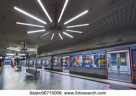 New subway at Garching-Forschungszentrum subway station, Garching, Upper Bavaria, Bavaria, Germany, Europe View Large Photo Image Stock Photograph - New subway at Garching-Forschungszentrum subway station, Garching, Upper Bavaria, Bavaria, Germany, Europe. Fotosearch