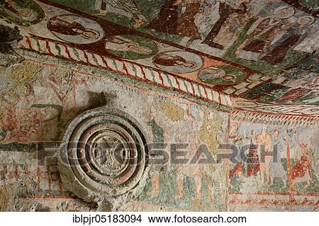 Picture - Pancarlik Church, Cappadocia, Anatolia, Central Anatolia, Rock Church, Pancarlik Kilise, Theodor Church, near Ortahisar, Ürgüp, Turkey, Asia. Fotosearch