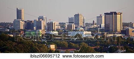 Panorama of the skyline of the city center, Essen, Ruhr area, North Rhine-Westphalia, Germany, Europe View Large Photo Image Stock Image - Panorama of the skyline of the city center, Essen, Ruhr area, North Rhine-Westphalia, Germany, Europe. Fotosearch