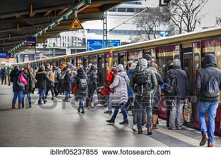 Passengers, S-Bahn, Messe Nord station, Westend, Charlottenburg, Berlin, Germany, Europe View Large Photo Image Stock Photography - Passengers, S-Bahn, Messe Nord station, Westend, Charlottenburg, Berlin, Germany, Europe. Fotosearch