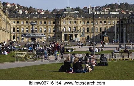 People enjoy spring despite pandemic, Schlossplatz, New Palace, Stuttgart, Baden-Württemberg, Germany, Europe View Large Photo Image Picture - People enjoy spring despite pandemic, Schlossplatz, New Palace, Stuttgart, Baden-Württemberg, Germany, Europe. Fotosearch