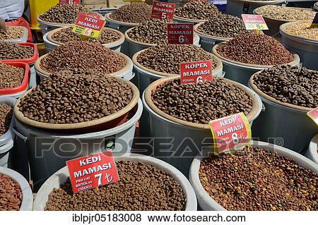 Stock Photo - Pet food, pet food, Grand Bazaar, Istanbul, Turkey, Asia. Fotosearch