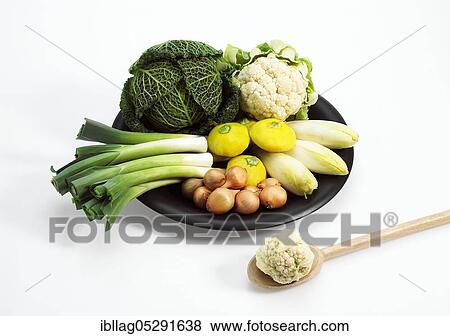 Stock Photo - PLATE WITH DWARF OR MINIATURE VEGETABLES. Fotosearch