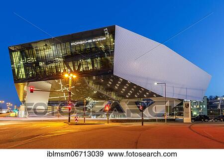 Stock Photo - Porsche Museum Zuffenhausen modern architecture in Stuttgart, Germany, Europe. Fotosearch