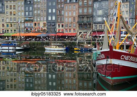 Port basin Le vieux bassin, Honfleur, Normandy, France, Europe View Large Photo Image Stock Photography - Port basin Le vieux bassin, Honfleur, Normandy, France, Europe. Fotosearch