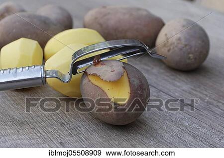 Potato peeler with potatos Laura View Large Photo Image Stock Photo - Potato peeler with potatos Laura. Fotosearch