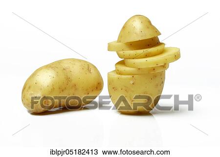 Stock Image - Potato slices and potatoes. Fotosearch