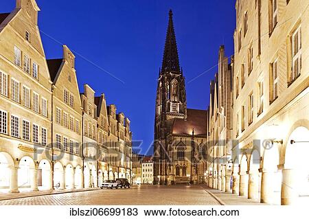 Prinzipalmarkt with the Lambertikirche in the evening, Münster, North Rhine-Westphalia, Germany, Europe View Large Photo Image Stock Image - Prinzipalmarkt with the Lambertikirche in the evening, Münster, North Rhine-Westphalia, Germany, Europe. Fotosearch