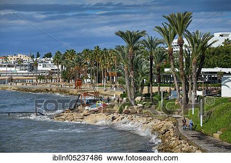 Stock Photograph - Promenade, Paphos, Cyprus, Europe. Fotosearch