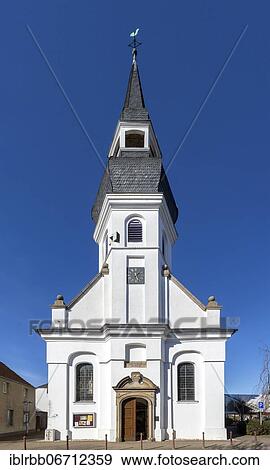 Stock Photo - Protestant church from 1718, early baroque pilaster church, oldest reformed church in Germany, Alps, Lower Rhine, North Rhine-Westphalia, Germany, Europe. Fotosearch