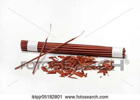 Stock Image - Pterocarpus santalinus (Pterocarpus santalinus) incense sticks, sandalwood tree, potash wood, incense woods, incense sticks. Fotosearch