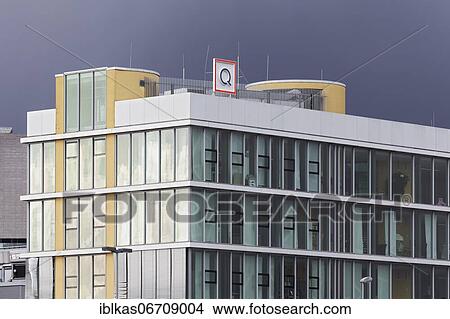 Picture - QVC Germany headquarters, teleshopping channel, e-commerce company, Düsseldorf Media Harbour, Düsseldorf, North Rhine-Westphalia, Germany, Europe. Fotosearch