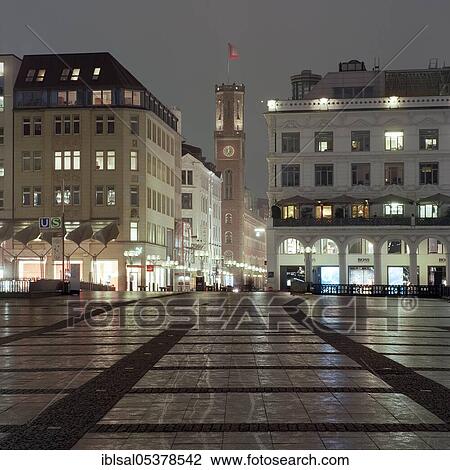 Rathausmarkt square at night, Hamburg, Germany, Europe View Large Photo Image Stock Image - Rathausmarkt square at night, Hamburg, Germany, Europe. Fotosearch