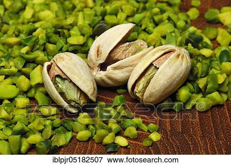 Real Pistachios (Pistacia vera) chopped kernels View Large Photo Image Stock Photo - Real Pistachios (Pistacia vera) chopped kernels. Fotosearch